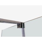 Porte coulissante transparent frontale en accès d'angle libre 1fixe+1coulissant transparent KENNA