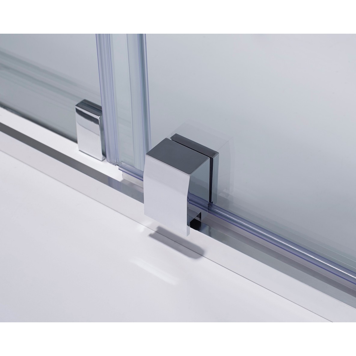 Porte coulissante fermeture sur verre fixe transparent VITRO