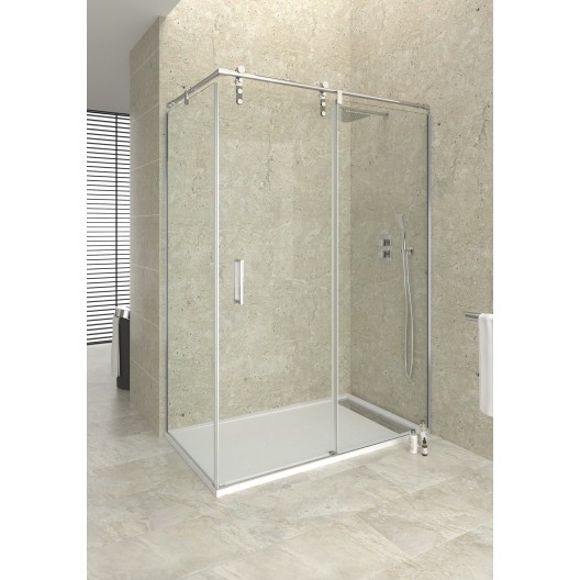 Porte coulissante fermeture sur verre fixe transparent MOVING