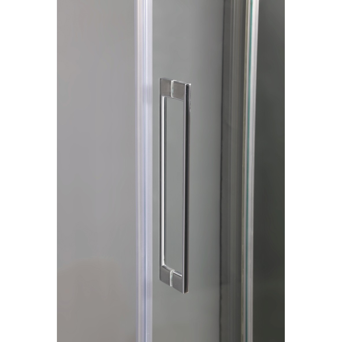 Porte double coulissante fermeture sur verre fixe transparent TRIO