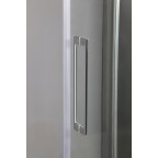 Porte double coulissante fermeture sur verre fixe transparent TRIO