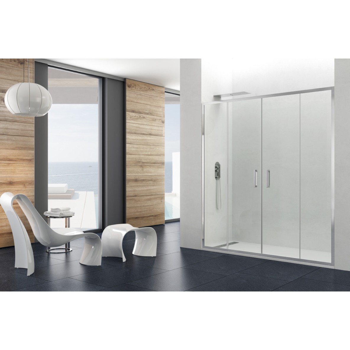 PRESTIGE TITAN SPAZIO double coulissant pour niche fermeture centrale