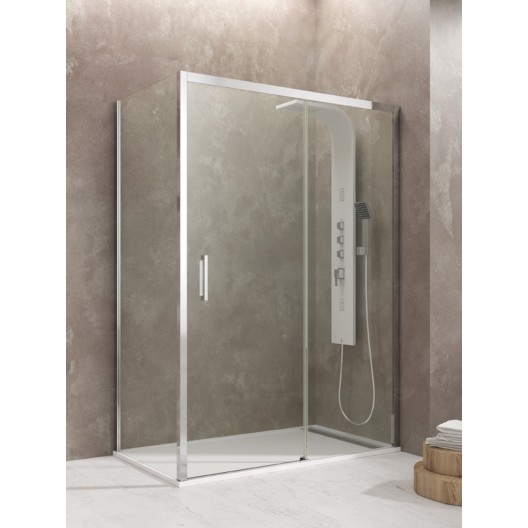 Porte coulissante fermeture sur verre fixe AKTUAL