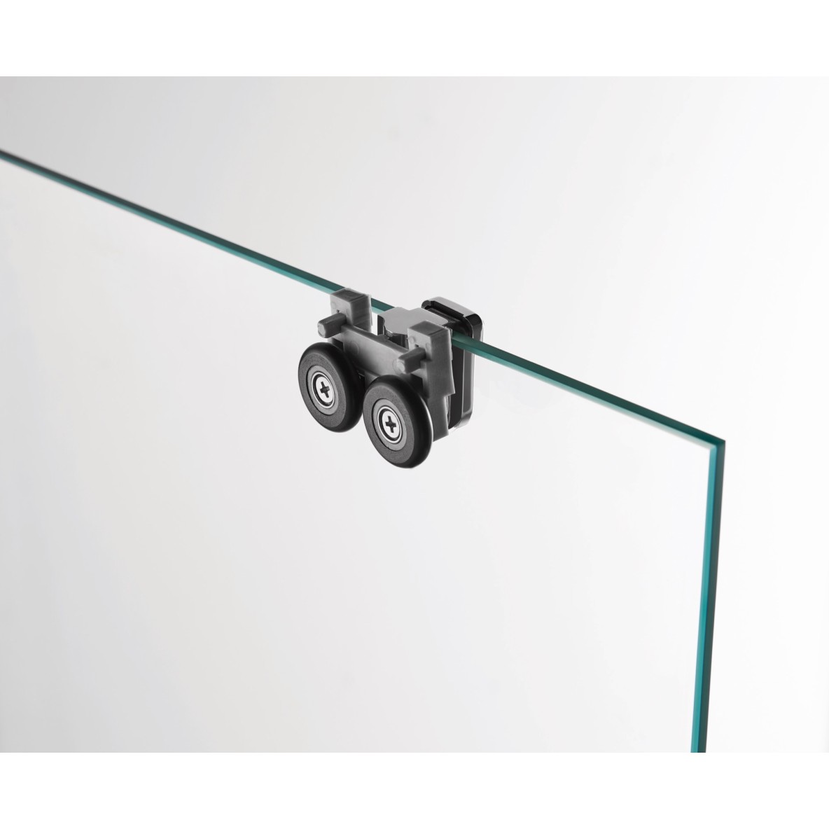 Porte coulissante fermeture sur verre fixe AKTUAL