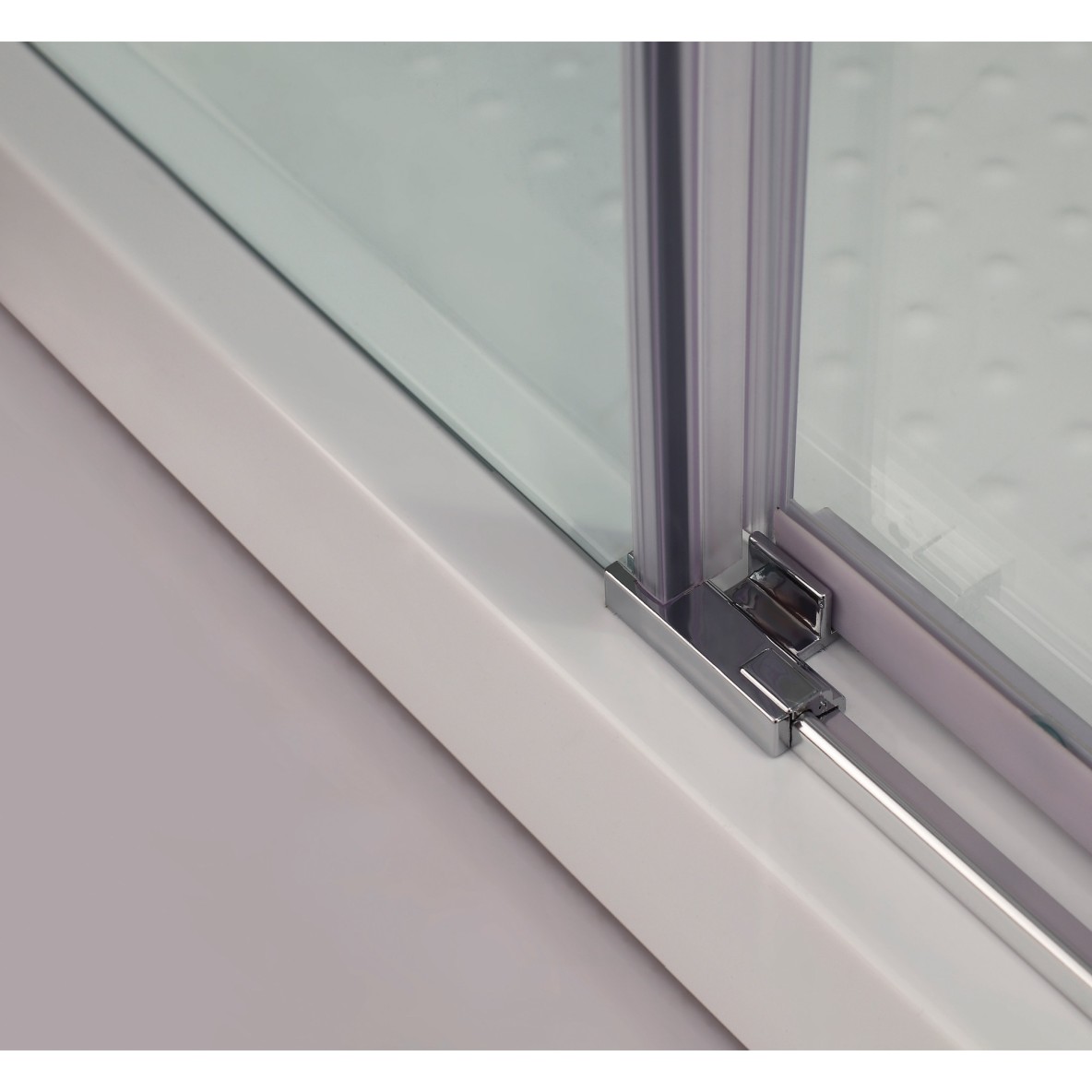 Porte coulissante fermeture sur verre fixe AKTUAL