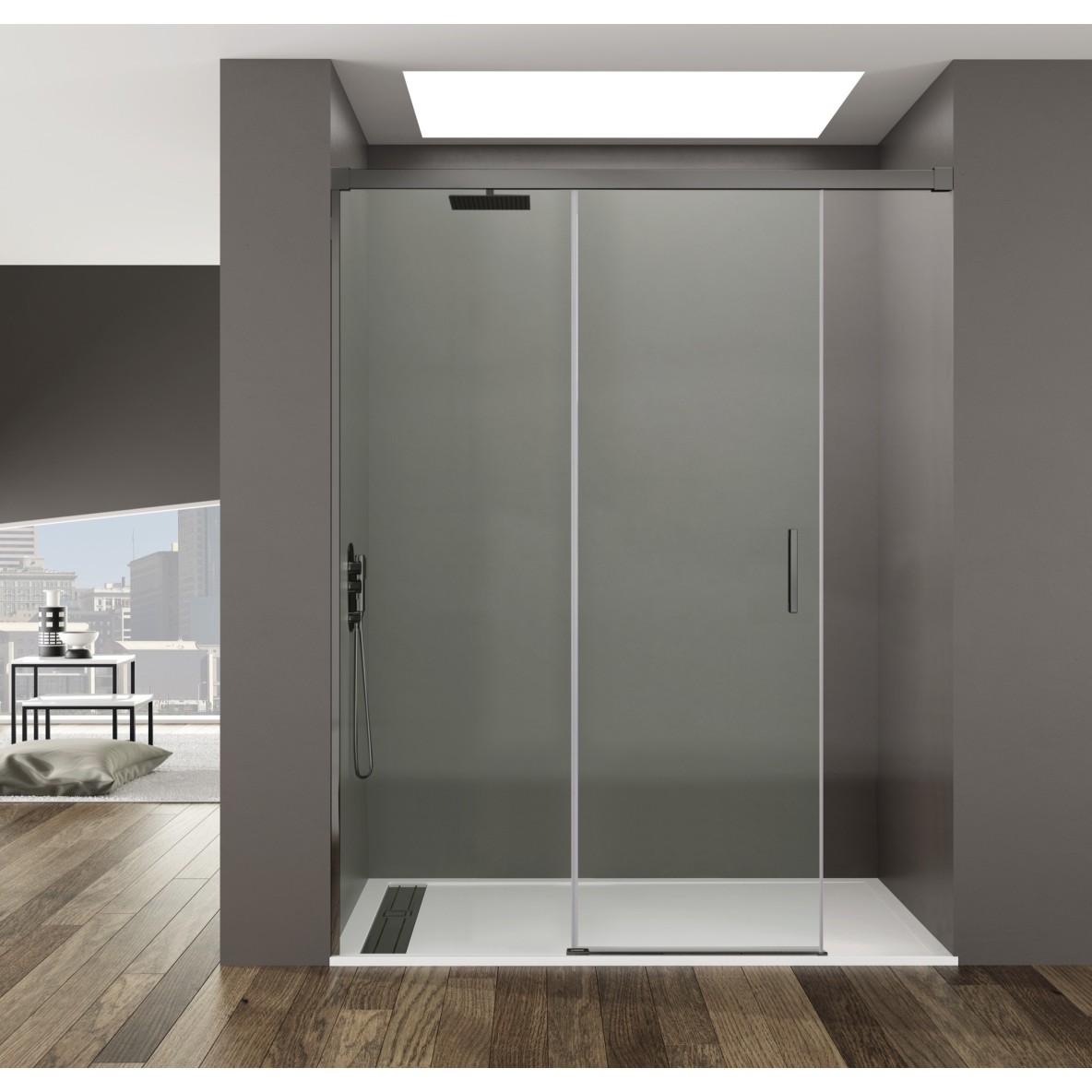 Porte coulissante en niche fermeture 3/4 BASIC FREE