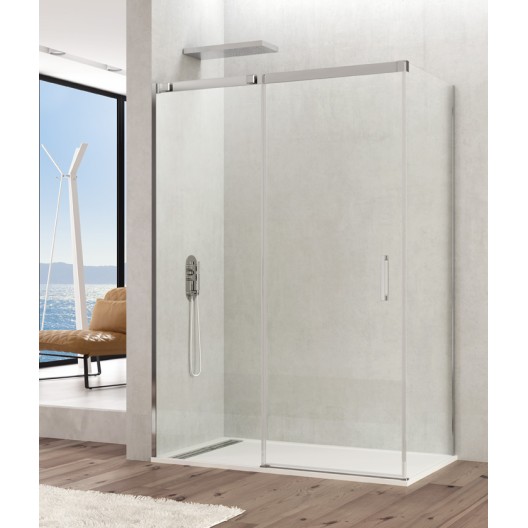 Porte coulissante fermeture sur verre fixe TEMPLE