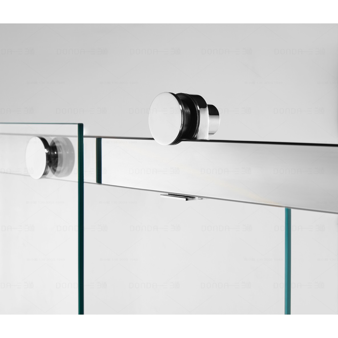 Porte coulissante fermeture sur verre fixe ROTARY