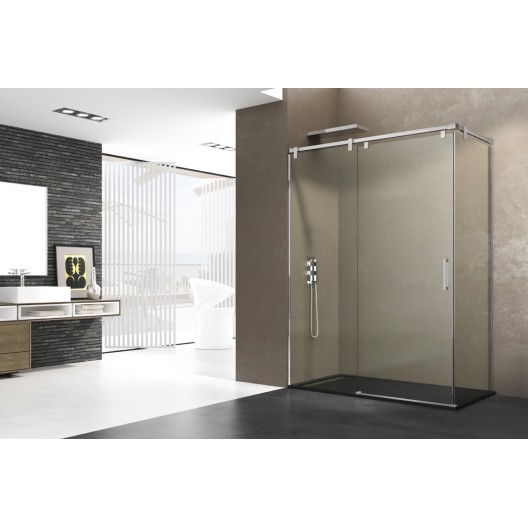 Porte coulissante fermeture sur verre fixe FUTURA