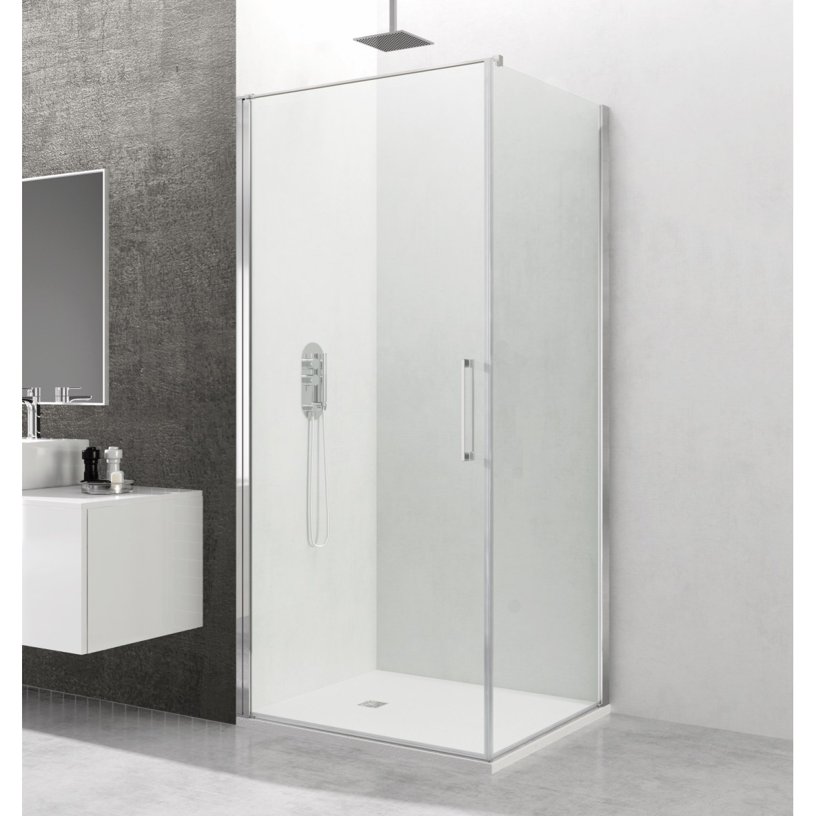 Parois battante fermeture sur parois fixe OPEN COMBI A + lat fixe