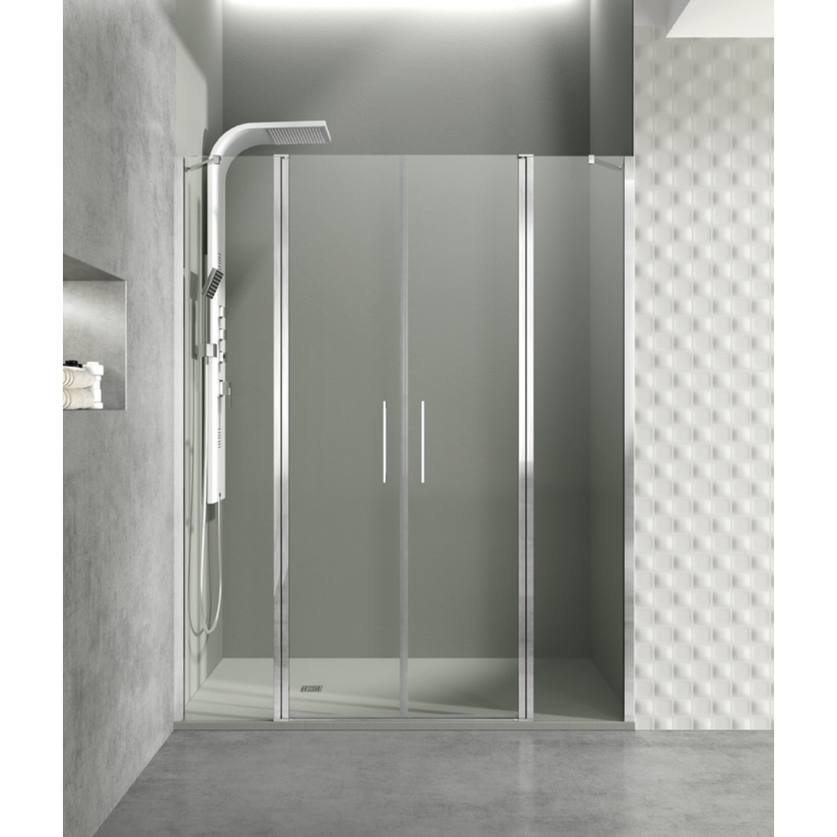 Double porte battante entre 2 parois fixe OPEN COMBI G
