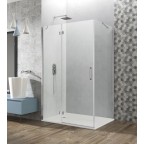 Parois fixe frontale + Porte battante fermeture verre fixe GLASS COMBI C + lat. fixe