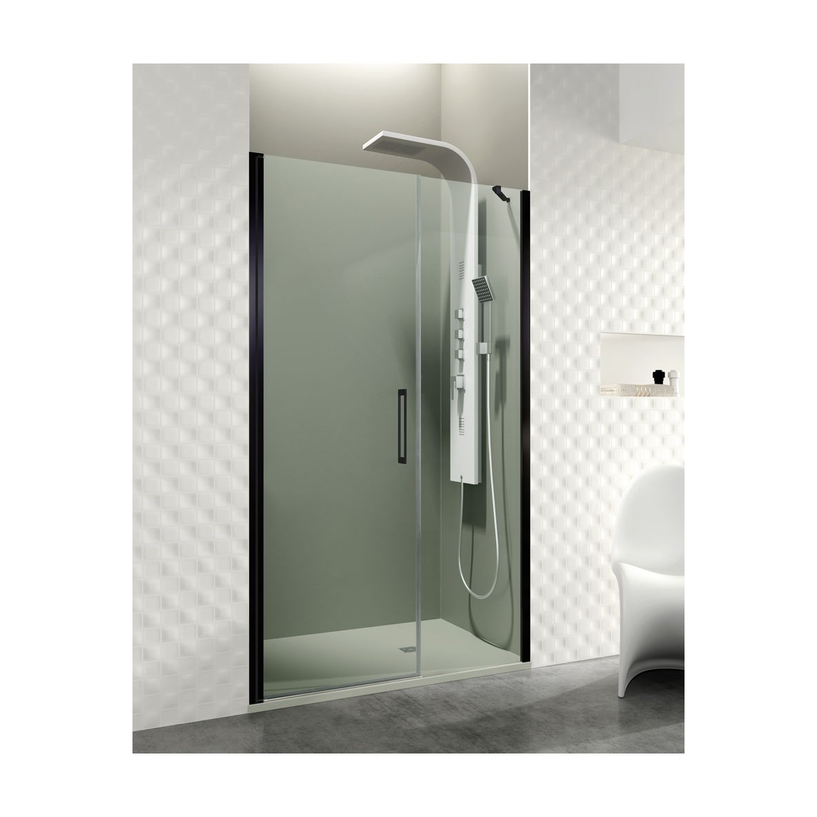 Parois battante fermeture sur verre fixe frontale OPEN COMBI E