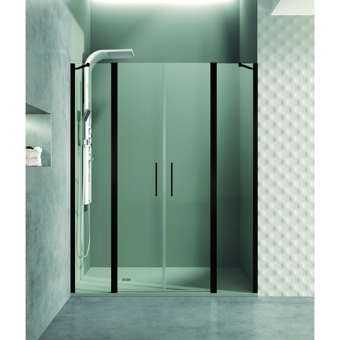 Double porte battante entre 2 parois fixe OPEN COMBI G