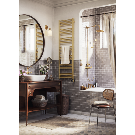 Sèche serviette électrique Fiona NOIR 9M5 E8 800W 1620x500 + kit SOA, câble sans fiche, équipé cache fil.