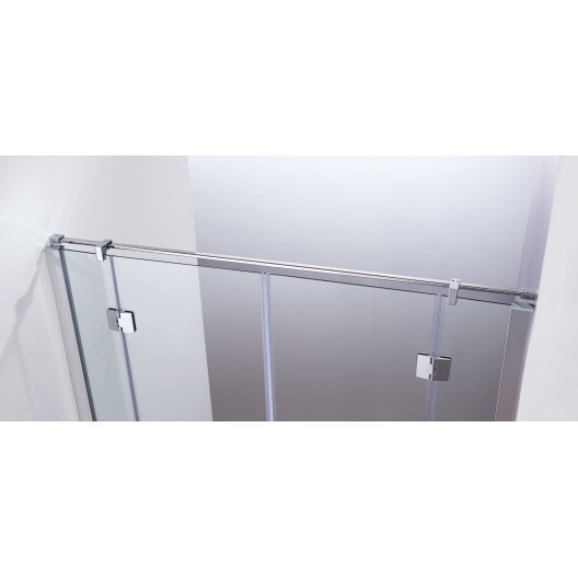 Barre 200cm recoupable avec deux supports chrome