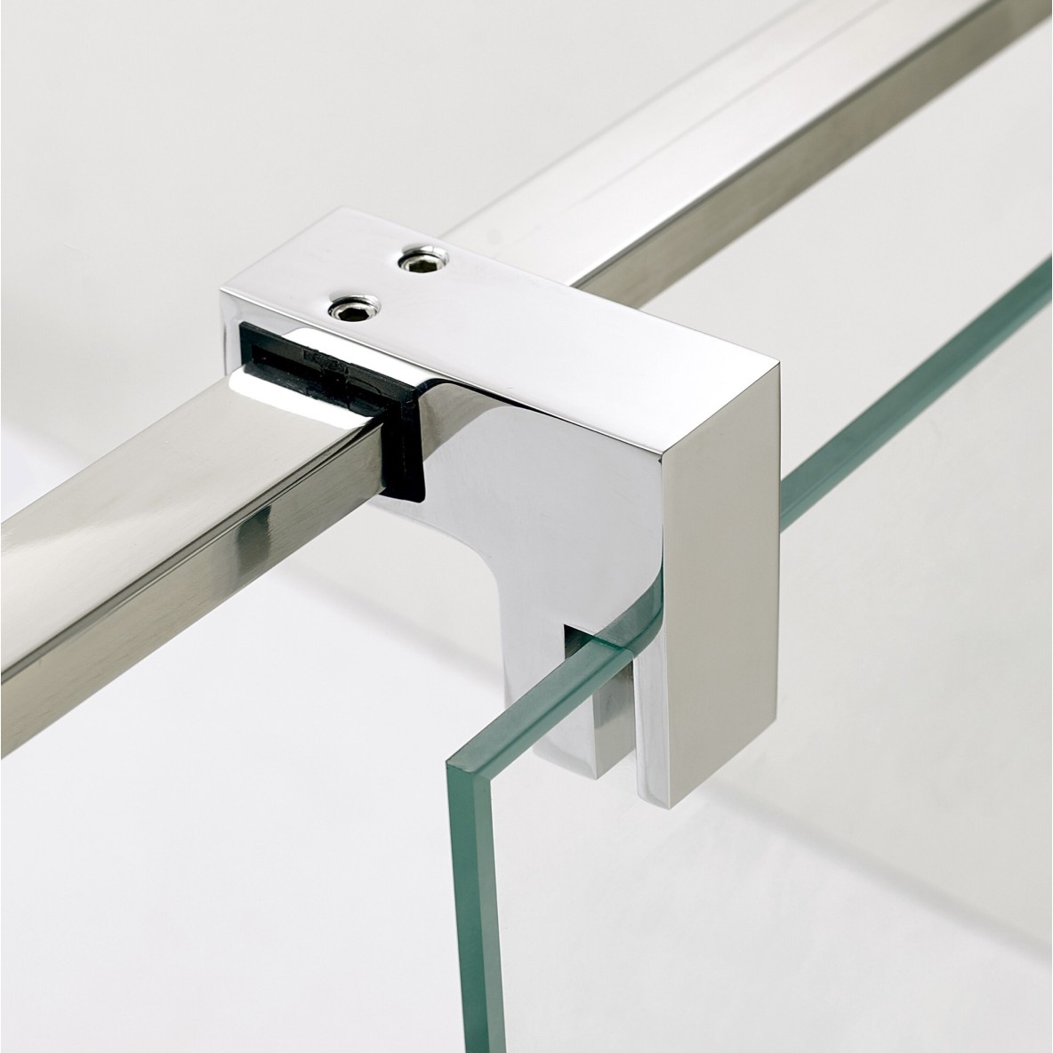 Barre 200cm recoupable avec deux supports chrome