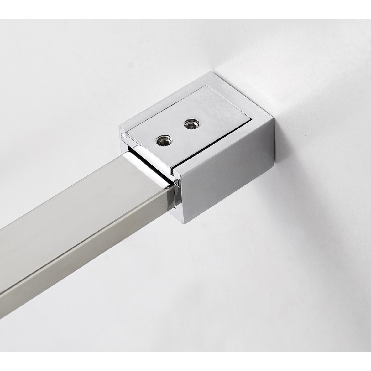 Barre 200cm recoupable avec deux supports chrome