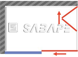 Porte coulissante + parois repliable accès d'angle