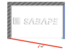 COMBI D / Parois fixe frontale + Porte battante fermeurte sur profilé mural