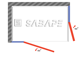 COMBI H / Double porte battante + fixe en angle fermeture centrale