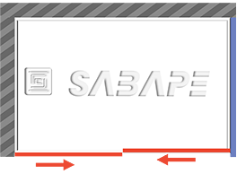 Double porte coulissante, ouverture droite et gauche, fermeture sur parois fixe