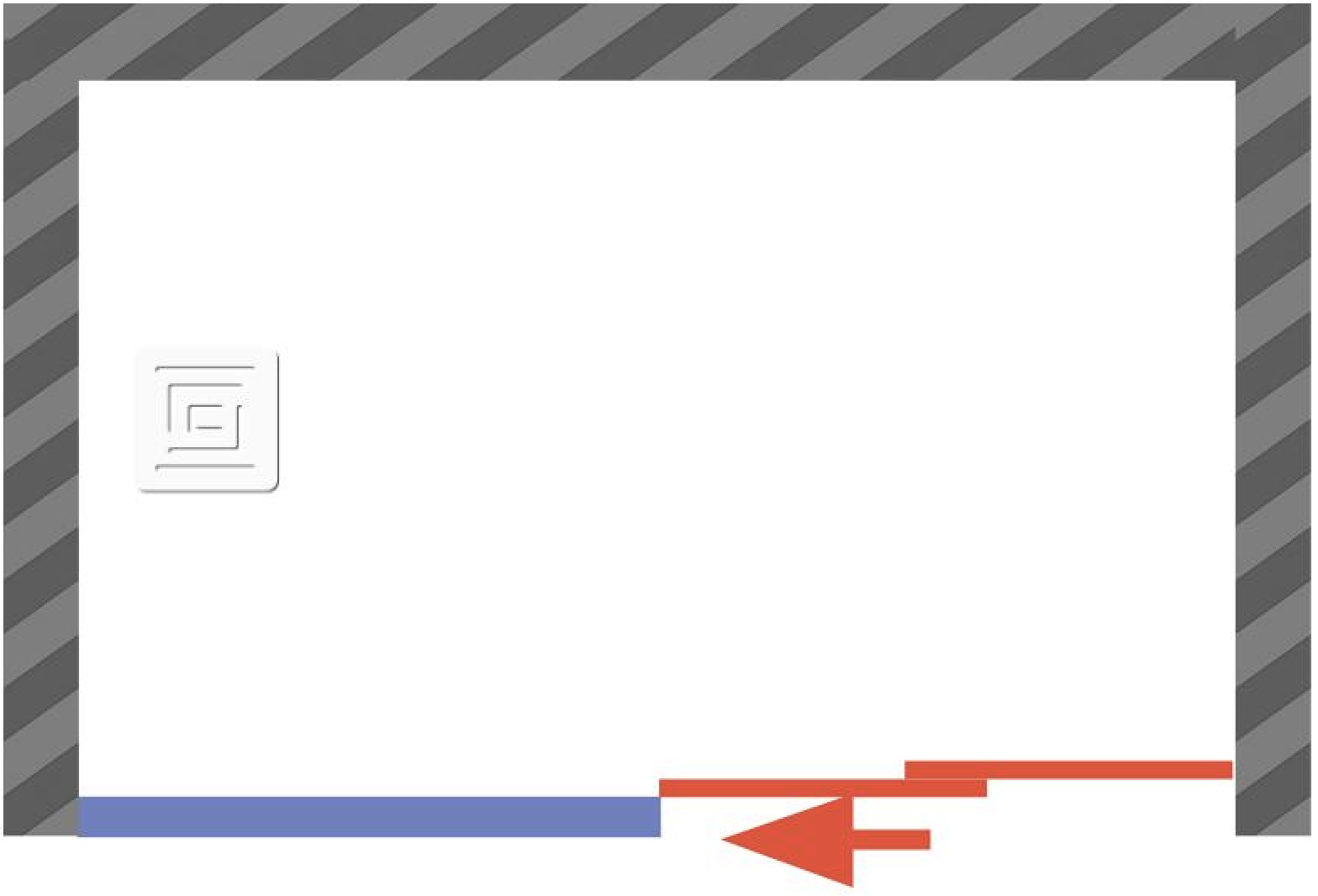 Double porte coulissante en niche fermeture sur mur