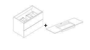 Kit meuble + vasque résine osolid