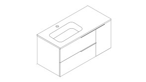 2 tiroirs + une porte suspendu