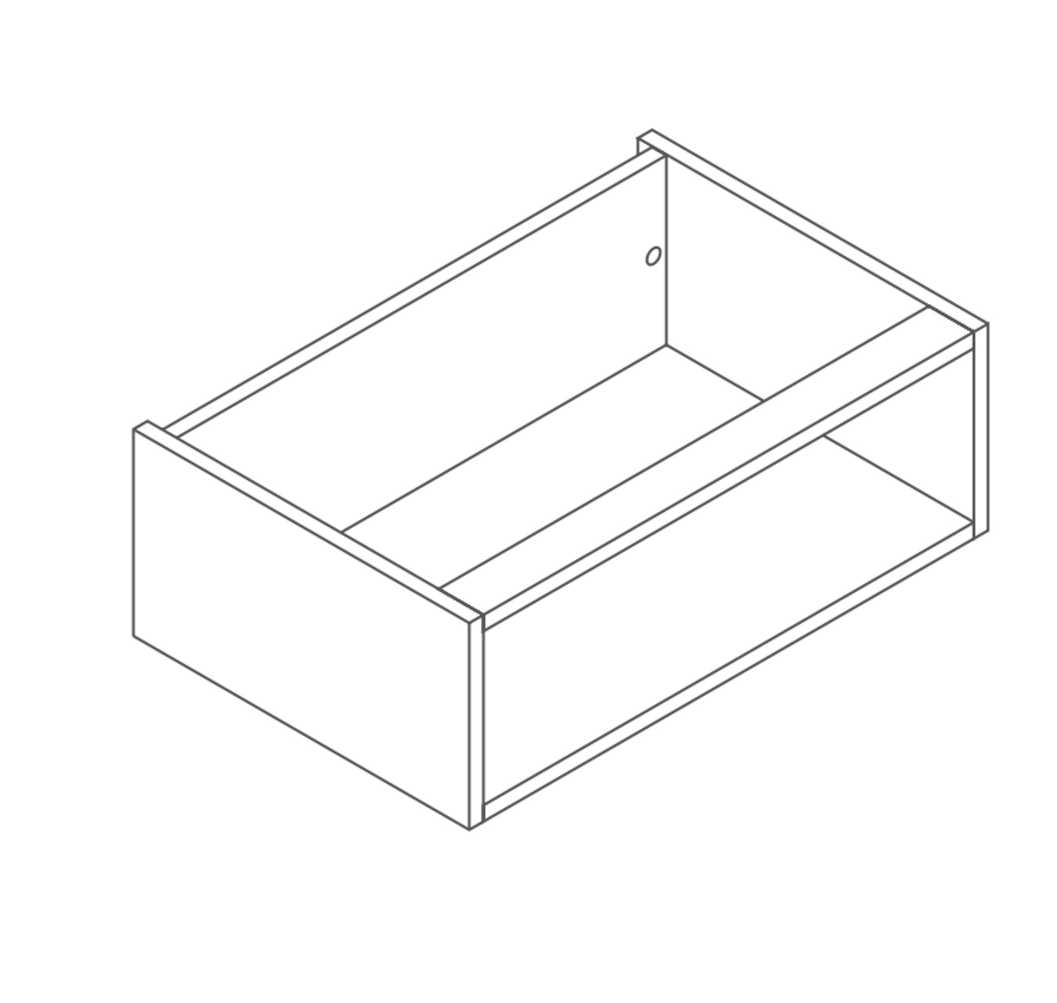 1 tiroirs ouvert suspendu