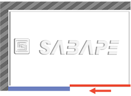 Porte coulissante frontale en accès d'angle libre